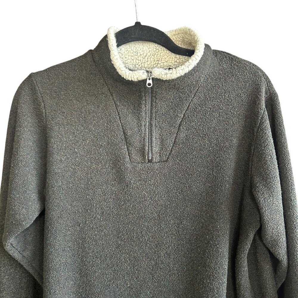 KUHL Womens Alfpaca Fleece 1/4 Zip Pullover Sweater Mock Neck Brown Sz Medium